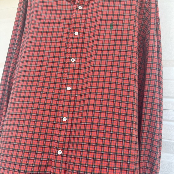 🎉HP🎉Ralph Lauren classic Fit Size L Orange Plaid Shirt - Picture 3 of 8